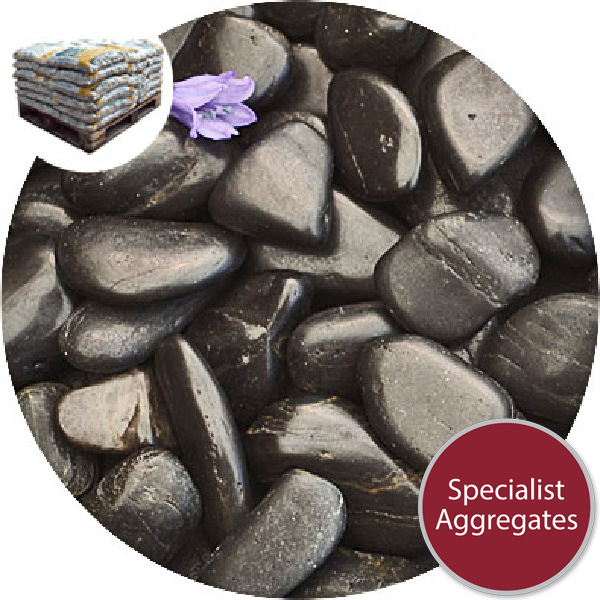 Chinese Pebbles - Polished Black Granite - Small